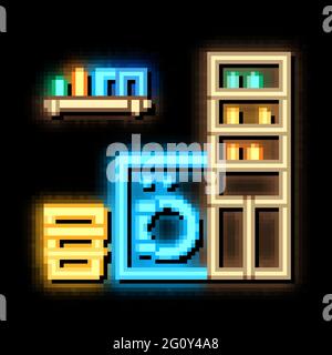 Symbol für Wäsche in Neonfarben Stock Vektor