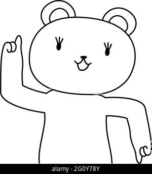 Dies ist eine Illustration des Eisbären, die Sie durch Zeigen mit dem Finger führt Stock Vektor