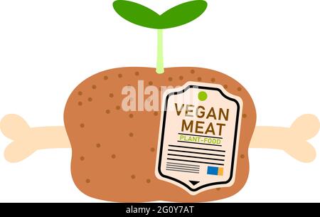 Dies ist eine Illustration von veganem Fleisch mit Sojabohnen Stock Vektor