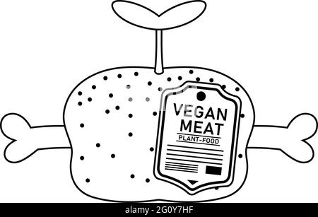 Dies ist eine Illustration von veganem Fleisch mit Sojabohnen Stock Vektor