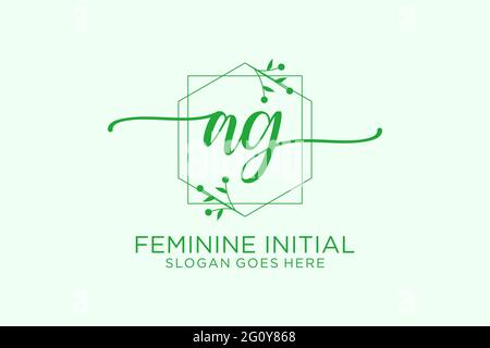 AG Beauty Monogramm und elegantes Logo Design Handschrift Logo der ersten Signatur, Hochzeit, Mode, Blumen und botanische mit kreativer Vorlage. Stock Vektor