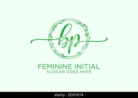 BP Beauty Monogramm und elegantes Logo Design Handschrift Logo der ersten Unterschrift, Hochzeit, Mode, Blumen und botanische mit kreativen Vorlage. Stock Vektor