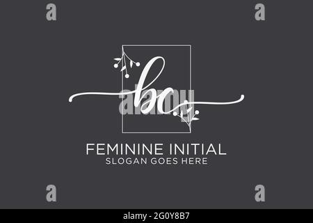 BC Beauty Monogramm und elegantes Logo Design Handschrift Logo der ersten Unterschrift, Hochzeit, Mode, Blumen und botanischen mit kreativen Vorlage. Stock Vektor