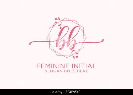 BB Schönheit Monogramm und eleganten Logo-Design Handschrift Logo der ersten Unterschrift, Hochzeit, Mode, Blumen und botanischen mit kreativen Vorlage. Stock Vektor