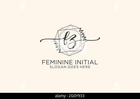 FZ Beauty Monogramm und elegantes Logo Design Handschrift Logo der ersten Signatur, Hochzeit, Mode, Blumen und botanische mit kreativen Vorlage. Stock Vektor