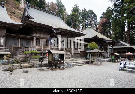 Tokushima, Japan - 3. April 2018: Auf dem Gelände von Shosanji, Tempel Nummer 12 der Shikoku-Wallfahrt Stockfoto