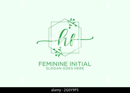 HF Beauty Monogramm und elegantes Logo Design Handschrift Logo der ersten Unterschrift, Hochzeit, Mode, Blumen und botanische mit kreativen Vorlage. Stock Vektor