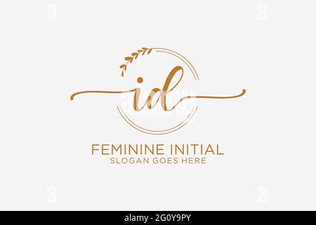 ID Schönheit Monogramm und elegantes Logo Design Handschrift Logo der ersten Unterschrift, Hochzeit, Mode, Blumen und botanische mit kreativen Vorlage. Stock Vektor