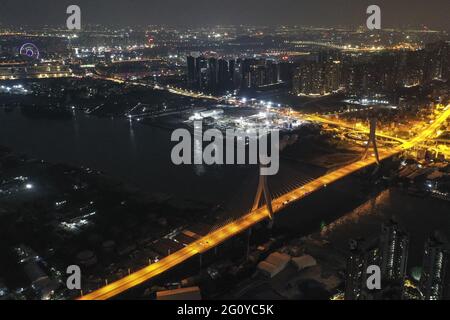 Guangzhou, China. Juni 2021. Der Distrikt Liwan ist blockiert, da der COVID-19 am 04. Juni 2021 in Guangzhou, Guangdong, China, wieder in Gang kommt.(Foto: TPG/cnsphotos) Quelle: TopPhoto/Alamy Live News Stockfoto