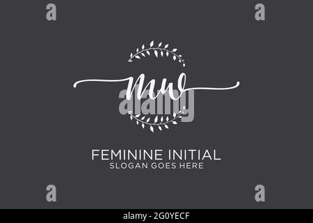 MW Beauty Monogramm und elegantes Logo Design Handschrift Logo der ersten Unterschrift, Hochzeit, Mode, Blumen und botanischen mit kreativen Vorlage. Stock Vektor