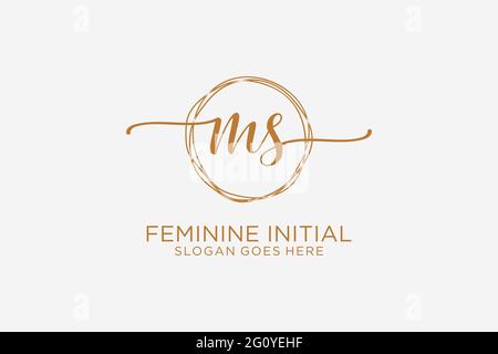 MS Schönheit Monogramm und elegante Logo-Design Handschrift Logo der ersten Unterschrift, Hochzeit, Mode, Blumen und botanischen mit kreativen Vorlage. Stock Vektor