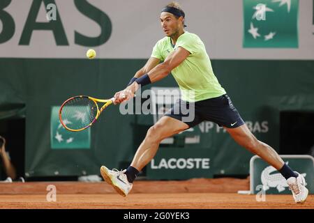 Paris, Frankreich. Juni 2021. Rafael Nadal aus Spanien während des Roland-Garros 2021, Grand Slam Tennisturniers am 3. Juni 2021 im Roland-Garros Stadion in Paris, Frankreich - Foto Nicol Knightman/DPPI/LiveMedia Kredit: Unabhängige Fotoagentur/Alamy Live News Stockfoto