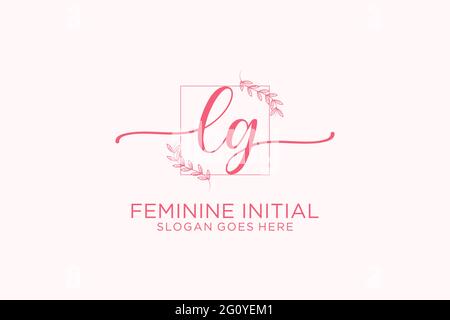 LG Beauty Monogramm und elegantes Logo Design Handschrift Logo der ersten Unterschrift, Hochzeit, Mode, Blumen und botanische mit kreativen Vorlage. Stock Vektor