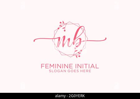 MB Beauty Monogramm und elegantes Logo Design Handschrift Logo der ersten Unterschrift, Hochzeit, Mode, Blumen und botanische mit kreativen Vorlage. Stock Vektor