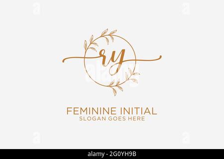RY Schönheit Monogramm und eleganten Logo-Design Handschrift Logo der ersten Unterschrift, Hochzeit, Mode, Blumen und botanische mit kreativen Vorlage. Stock Vektor