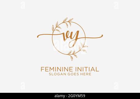 VY Schönheit Monogramm und eleganten Logo-Design Handschrift Logo der ersten Unterschrift, Hochzeit, Mode, Blumen und botanischen mit kreativen Vorlage. Stock Vektor