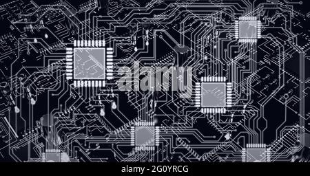 Zusammensetzung von Computerprozessor und Leiterplatte Stockfoto