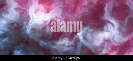 Abstrakter Hintergrund aus blauem und violettem Nebel mit kleinen Sternen und hellen Bereichen. 3d-Rendering Stockfoto