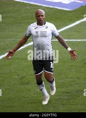 Aktenfoto vom 06-03-2021 von Andre Aiew von Swansea City. Ausgabedatum: Freitag, 4. Juni 2021. Stockfoto