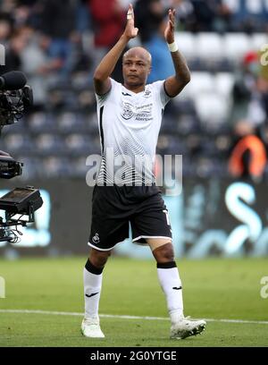 Aktenfoto vom 22-05-2021 von Andre Aiew von Swansea City. Ausgabedatum: Freitag, 4. Juni 2021. Stockfoto