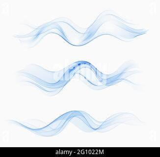 Transparente abstrakte Wellen des Wassers.Vektor-Set mit abstrakten Wellen. Stock Vektor