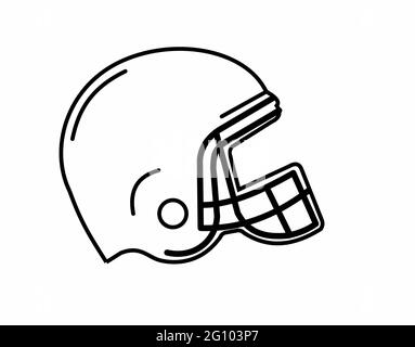 Ein american Football Helm Line Art Logo, Schild oder Symbol für Schilder, Apps oder Websites. Isolierte Vektorgrafiken Stock Vektor