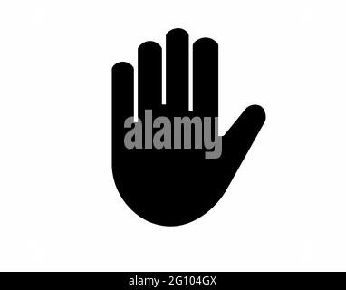 Halten Sie die Hand in schwarz-weißen Vektoren isoliert für Schilder, Logos, Apps und Website Stock Vektor