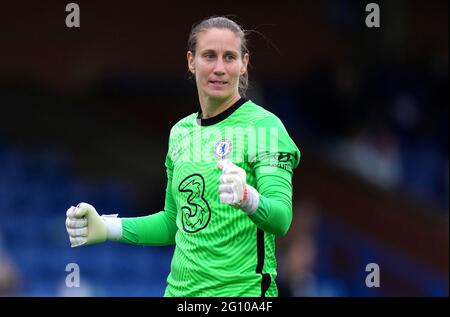 Aktenfoto vom 20-05-2021 von Chelsea-Torhüterin Ann-Katrin Berger. Ausgabedatum: Freitag, 4. Juni 2021. Stockfoto