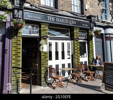 The Harlequin Pub in Islington London, Großbritannien Stockfoto