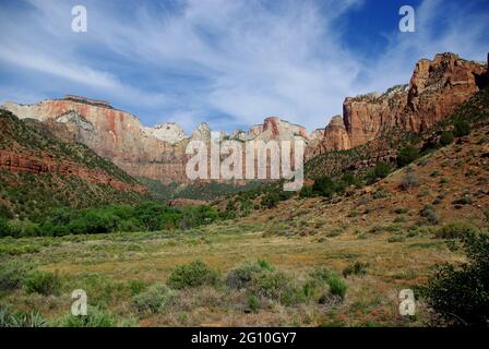 Gipfel in den Kolob Canyons, Zion National Park, Utah, USA Stockfoto