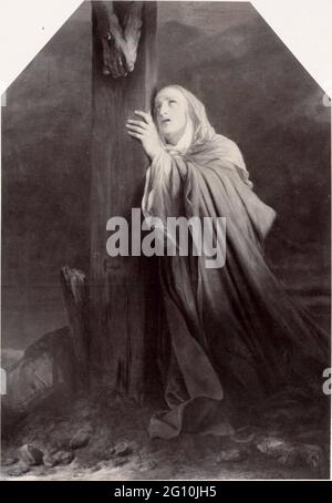 Fotoproduktion von Gemälde von Paul Delaroche: La Vierge Au Pied de la Croix. Stockfoto