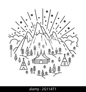 Nature Line-Banner Stock Vektor