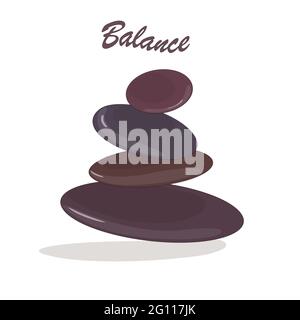 Stein Balance schwarz-weiß Design. Abbildung Stockfoto