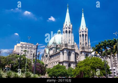 Catedral da SE Kathedrale in Sao Paulo, Brasilien Stockfoto