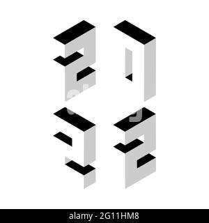 Logo für den Winterurlaub zur Neujahrsfeier 2022. Modernes Weihnachtsdesign für Banner, Poster, Kalender, Postkarte, Grußkarten, Flyer. Stock Vektor