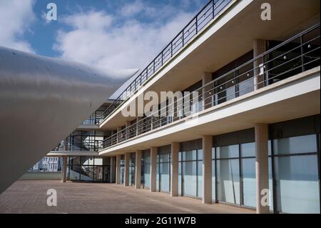 De La Warr Pavillion, International Style, oder Art déco Moderne, Gebäude aus dem Jahr 1935 in Bexhill, Sussex, Großbritannien, entworfen von Erich Mendelsohn und Serge Chermayeff Stockfoto