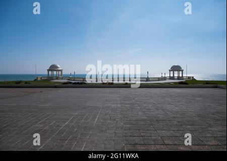 De La Warr Pavillion, International Style, oder Art déco Moderne, Gebäude aus dem Jahr 1935 in Bexhill, Sussex, Großbritannien, entworfen von Erich Mendelsohn und Serge Chermayeff Stockfoto