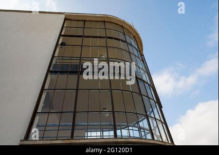 De La Warr Pavillion, International Style, oder Art déco Moderne, Gebäude aus dem Jahr 1935 in Bexhill, Sussex, Großbritannien, entworfen von Erich Mendelsohn und Serge Chermayeff Stockfoto
