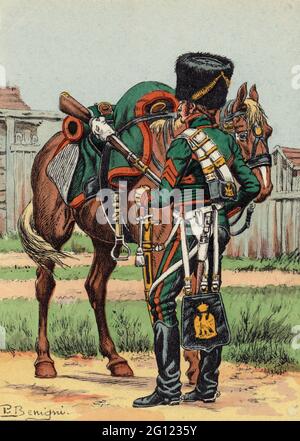 chasseur à cheval de la Garde en tenue de campagne en 1812 Stockfoto