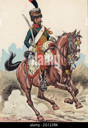 chasseur à cheval de la Garde des Consuls en grande tenue 1800 Stockfoto