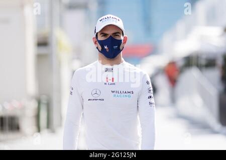 Baku, Aserbaidschan. Juni 2021. Nichola Latifi (CDN) Williams Racing. Großer Preis von Aserbaidschan, Freitag, 4. Juni 2021. Baku City Circuit, Aserbaidschan. Quelle: James Moy/Alamy Live News Stockfoto