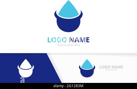 Wassertropfen-Logo-Kombination. Designvorlage für Wassertropfen-Logos. Stock Vektor