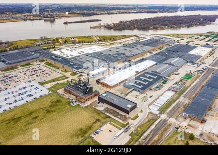 John Deere Harvester Works and Vistor Center, East Moline, Illinois Stockfoto