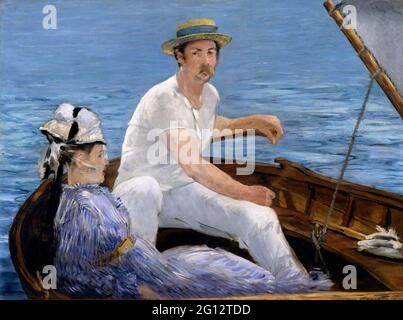 Manet. Gemälde mit dem Titel „Bootfahren“ von Edouard Manet (1832-1883), Öl auf Leinwand, 1874 Stockfoto