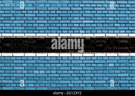 Flagge von Botswana auf Mauer gemalt Stockfoto