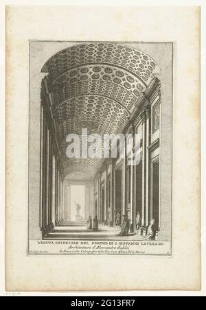 Päpstliche Basilika des Heiligen Johannes von Lateran; Veduta Interior Del Portico di S. Giovanni Laterano. Stockfoto