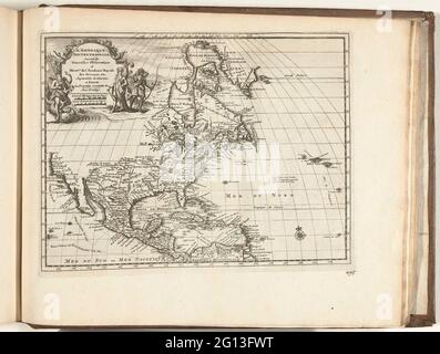 Karte von Nord- und Mittelamerika, 1726; Beobachtungen in L'Amerique Septentrionale, Suivant Les Nouvelles; Les Forces de l'Europe, Asie, Afrique et Amerique (...) Comme Aussi Les Cartes des Côtes de France et d'Espagne. Karte von Nord- und Mittelamerika. Tafel Nr. 495 im XX. Teil des Bildes: Les Forces de l'Europe, Asia, Afrique et amic ... Comme Aussi Les Cartes des Côtes de France et d'Espagne aus dem Jahr 1726, dieser zweite Teil mit 271 handnummerierten Tafeln namhafter starker Städte und Festungen im Kontext des spanischen Erbfolgekrieges 1701-1713. Die meisten dieser Platten wurden kopiert Stockfoto