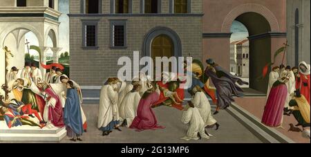 Sandro Botticelli - drei Wunder des heiligen Zenobius 02 Stockfoto