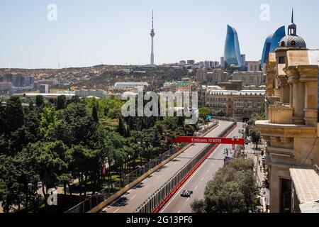 Baku, Aserbaidschan. Juni 2021. 10 GASLY Pierre (Fra), Scuderia AlphaTauri Honda AT02, Action, Illustration Landschaft, Paysage, während des Formel 1 Großen Preises von Aserbaidschan 2021 vom 04. Bis 06. Juni 2021 auf dem Baku City Circuit, in Baku, Aserbaidschan - Foto Antonin Vincent / DPPI Quelle: DPPI Media/Alamy Live News Stockfoto