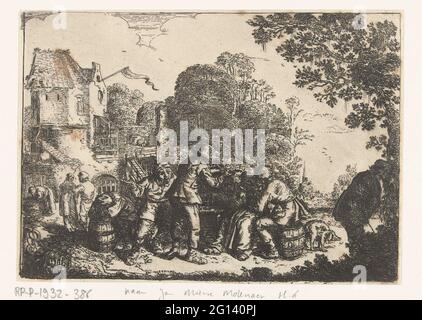Bauerngesellschaft für ein Gasthaus. Stockfoto